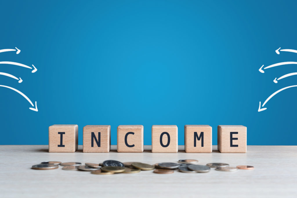 income written in blocks
