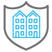 shield with building inside of it