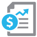 graph of a chart going upwards with a dollar sign in on it