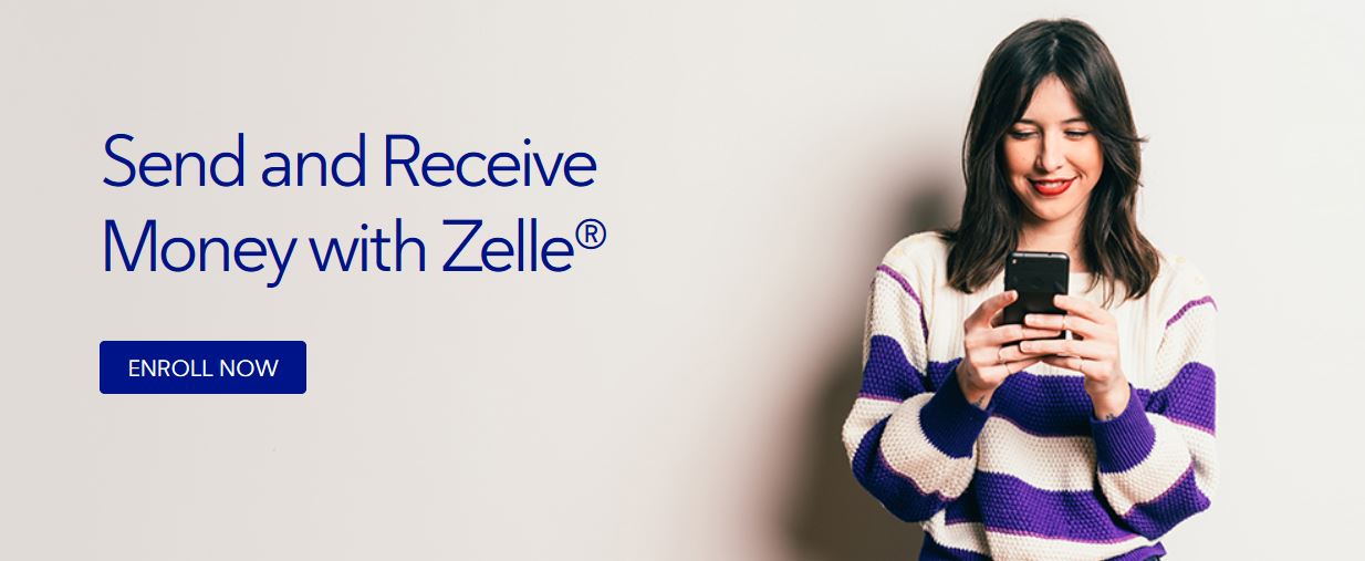 zelle enroll now girl with phone