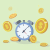 clock with coins around it symbolizing a timed deposit